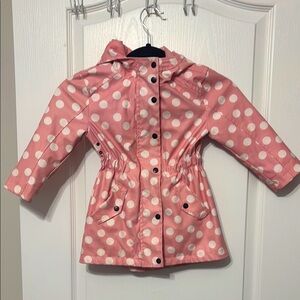 Girls Toddler Pink Polka Dot Raincoat